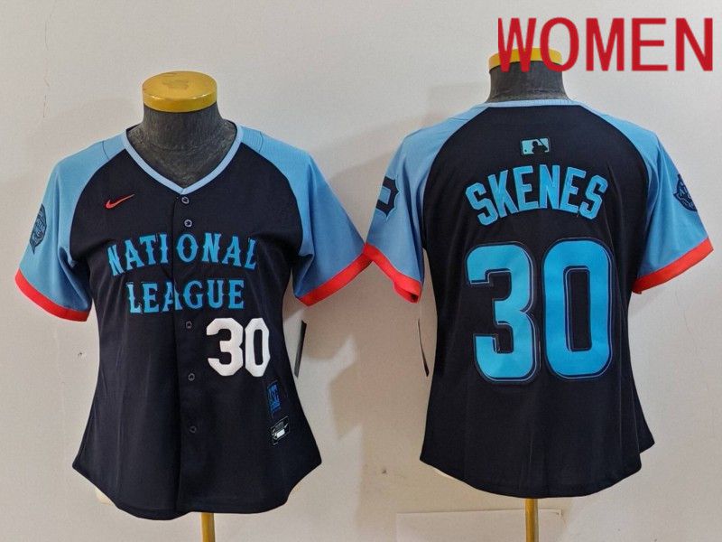 Women Pittsburgh Pirates 30 Skenes Blue All star 2024 Nike MLB Jersey style 2